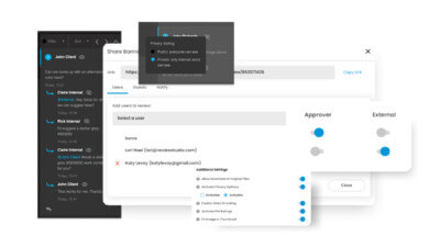 Privacy features for ReviewStudio online proofing platform