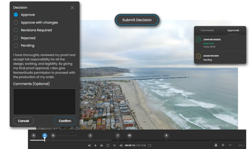 Video collaboration software for annotation and markup for faster approvals