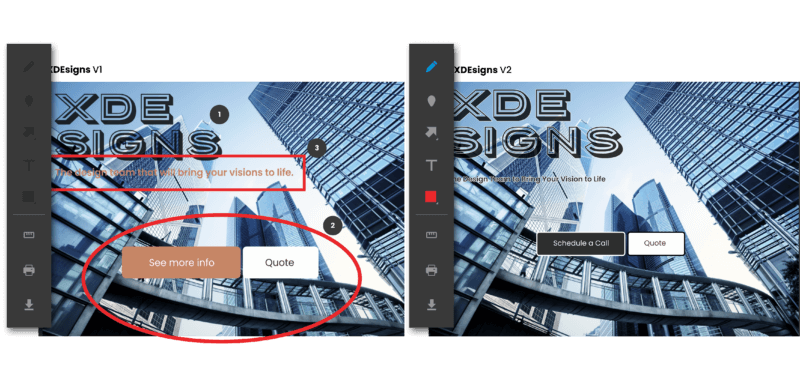 Website annotation tool for gathering feedback on web designs